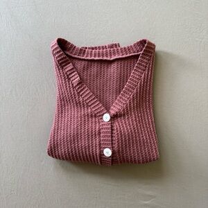 Romwe Waffle Knit Cardigan